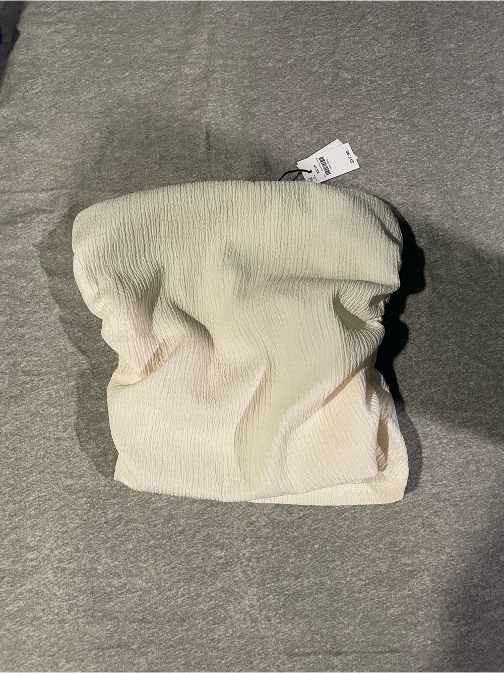 Ardene Cream Textured Strapless Crop Top